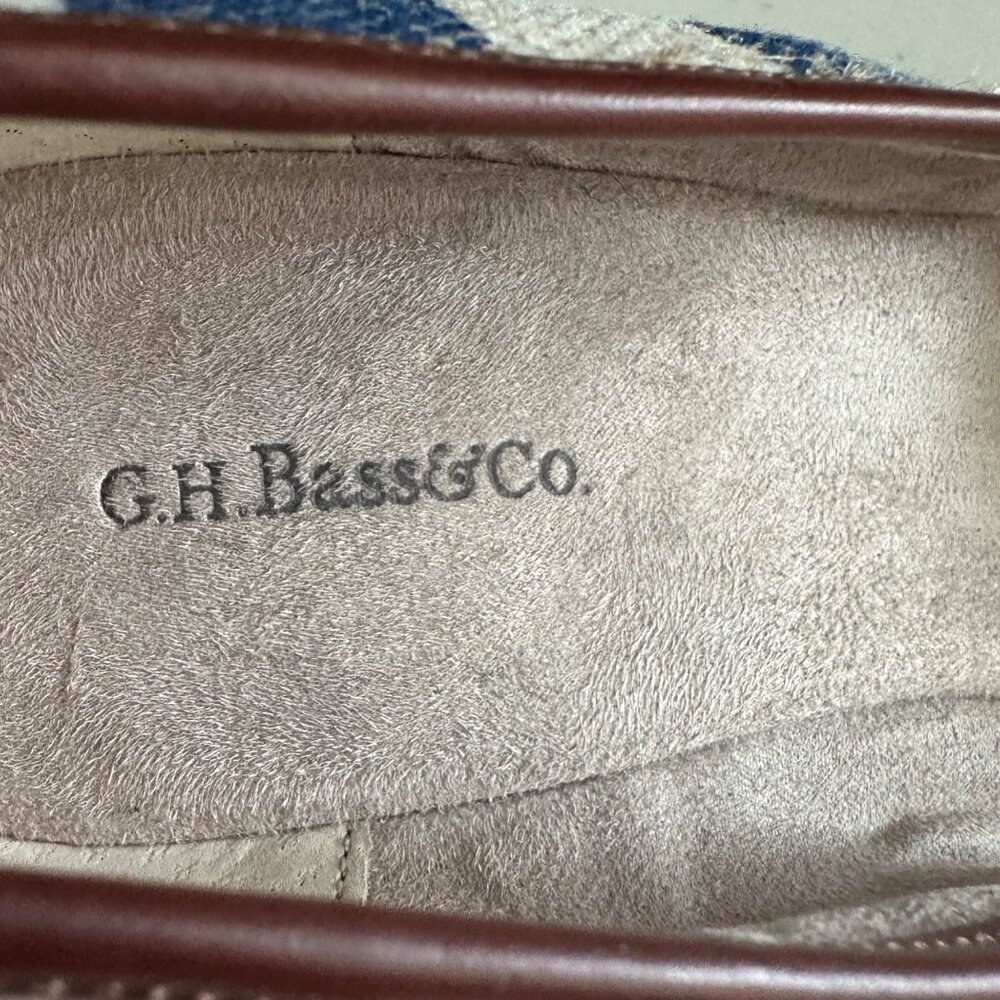 G.H. Bass & Co. Womens Blue & Cream Striped Open-Toe Espadrille Wedge Heels 7.5M - Picture 4 of 8